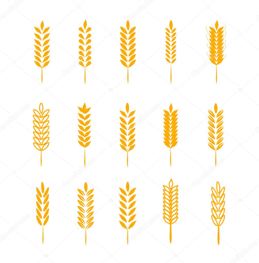 Wheat Ears Icons and Logo Set