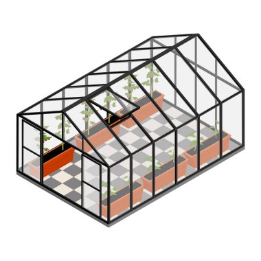 Organik bir çiftlikteki sera