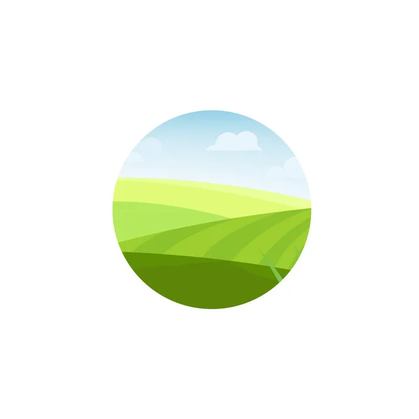 Logo koncepcji farmy, pola i pastwisk. — Zdjęcie stockowe