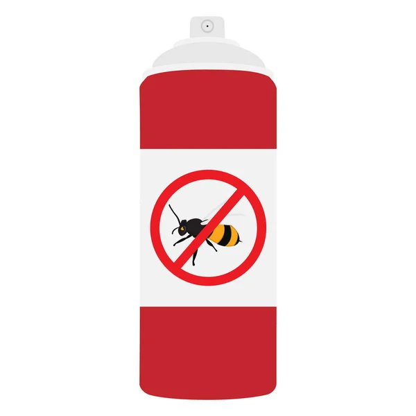 Zlato, ikona lahvičky se sprejem odpuzující včely. Znamení stop hmyzu — Stock fotografie