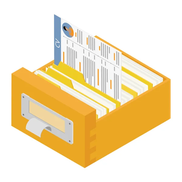 Archivos de oficina en un cajón de archivadores, administración de empresas y concepto de almacenamiento de datos. Concepto de contratación — Foto de Stock