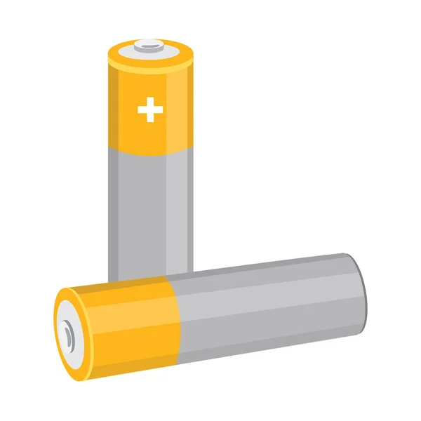 Twee Aa-batterijen geïsoleerd op witte achtergrond. — Stockfoto