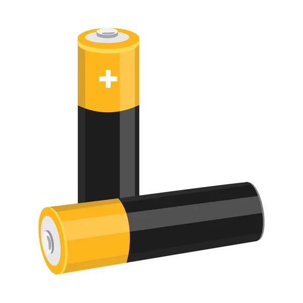 Två Aa storlek batterier isolerade på vit bakgrund. — Stockfoto