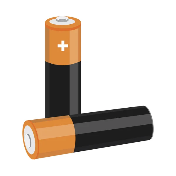 Twee AA-grootte batterijen geïsoleerd op witte backgraound. — Stockfoto