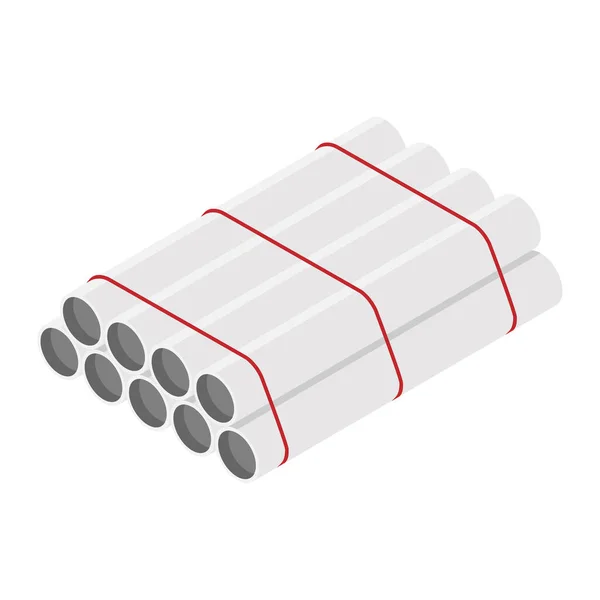 Diametro tubi in acciaio o alluminio isolato su fondo bianco. Tubi industriali in acciaio — Foto Stock