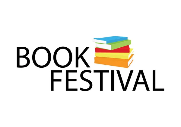 Kitap festivali afiş yığını. — Stok fotoğraf