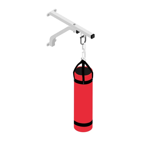 Red boxing bag isometric view. Punching bag raster, boxing bag isolated on white background — Stock Photo, Image