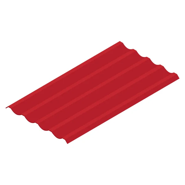 Beyaz arka planda izole kırmızı çatı kiremit profili izometrik görünümü — Stok fotoğraf