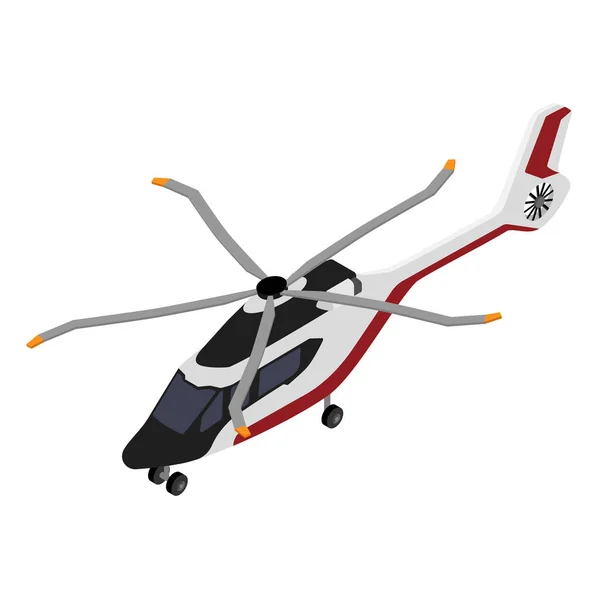 Luxus realisztikus helikopter elszigetelt fehér háttér izometrikus nézet — Stock Vector