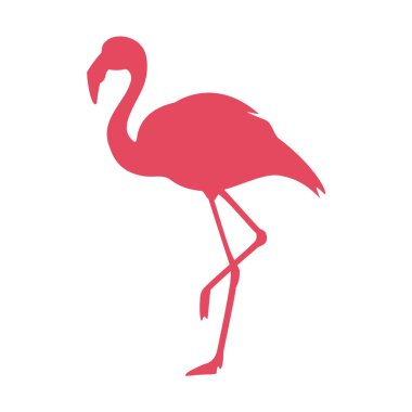 Pembe flamingo logosu. Zarif doğal.