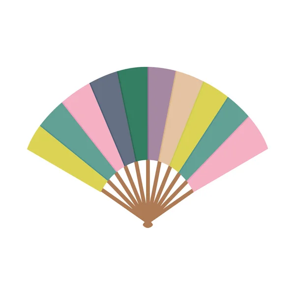 Азиатский Фанат Colorfull Hand Традиционный Вентилятор Изолирован Белом Фоне Растровый — стоковое фото