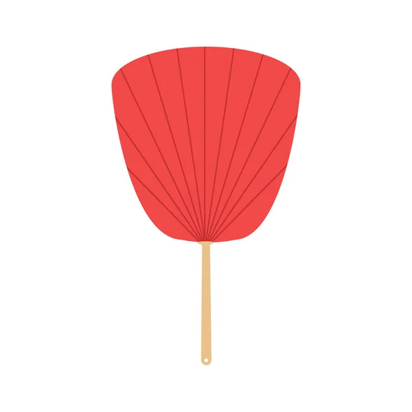 Ventilateur Uchiwa Rouge Non Pliant Isolé Sur Fond Raster Illustration — Photo