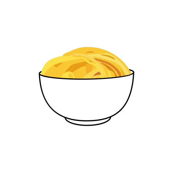 Lekker Smakelijk Klassiek Italiaans Spaghetti Pasta Een Kom Geïsoleerd Witte — Stockfoto