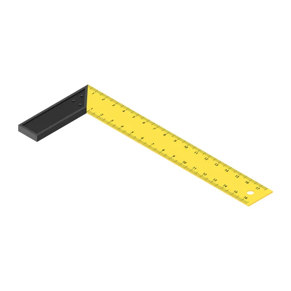 Попробуйте Square Ruler Пластиковой Ручкой Белом Фоне Измерительный Инструмент — стоковое фото
