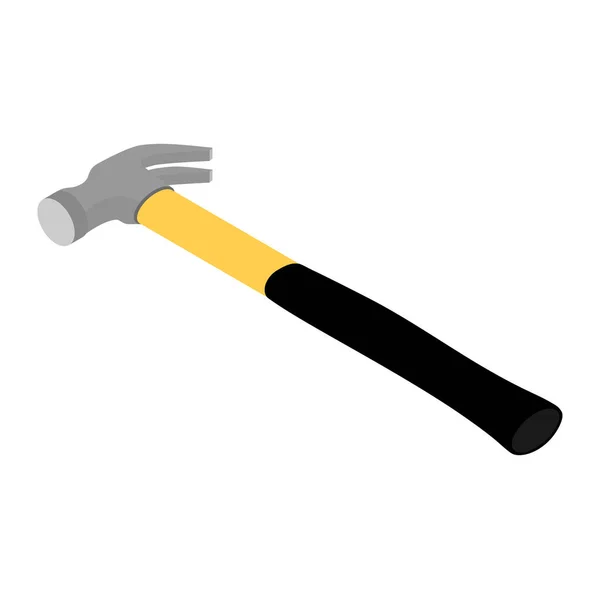Raster Gelb Tischler Werkzeug Hammer Isoliert Auf Weißem Hintergrund — Stockfoto