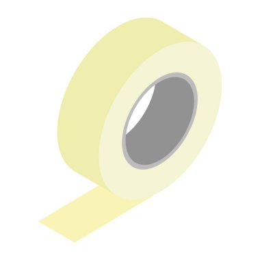 Beyaz arkaplan izometrik görünümünde izole edilmiş yapışkan bant.