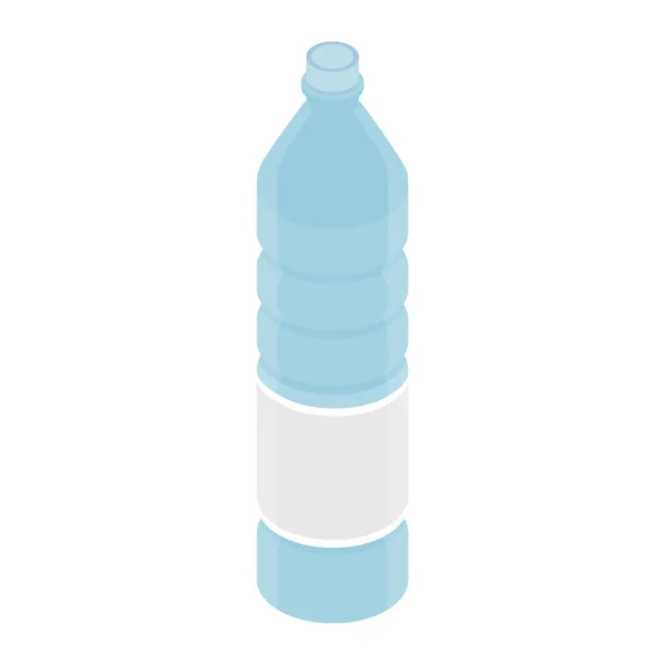 Botella Agua Azul Vista Isométrica Aislada Sobre Fondo Blanco Vector — Archivo Imágenes Vectoriales