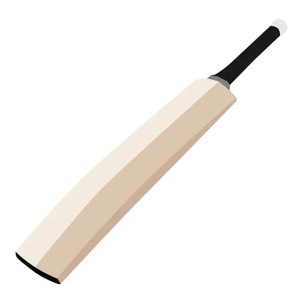 Trä Cricket Bat Isolerad Vit Isometrisk Vektor Sportutrustning — Stock vektor