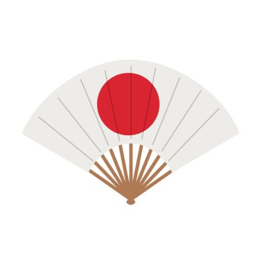 Oryantal Japon hayranı beyaz arka planda izole edilmiş. Geleneksel Çin ya da Japon geyşası katlama hayranları.