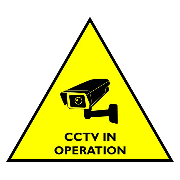 黄三角形标志操作中注意Cctv — 图库照片