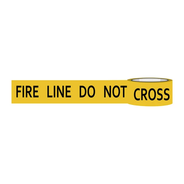 Fire Line Cross Yellow Caution Tape — Stock Photo, Image