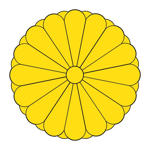 Kejserliga Sigill Japan Eller Nationellt Emblem Isolerad Vit Bakgrund — Stockfoto