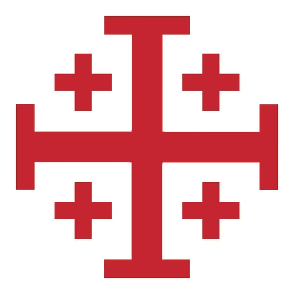 Ilustracja Rastrowa Czerwony Krzyż Jerozolimy Krzyż Rycerski Świętego Grobu Bożego — Zdjęcie stockowe