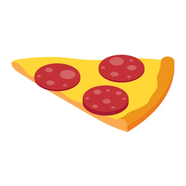 Juicy Slice Salami Pizza Restaurants Pizzerias Delicious Taste Pizza Cheese — Stock Vector