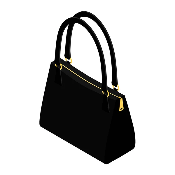 Accessori Donna Alla Moda Bella Borsa Donna Sfondo Bianco Nero — Vettoriale Stock