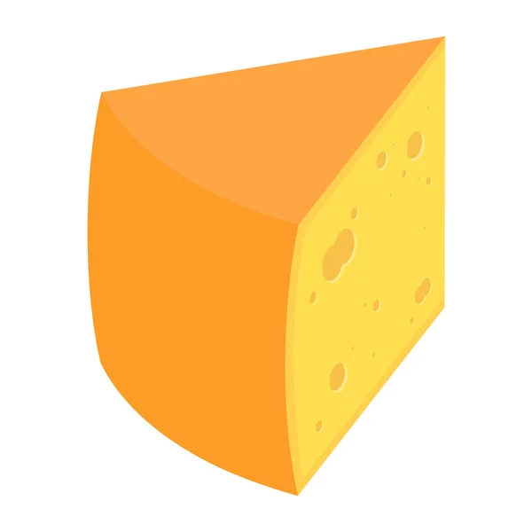 Beyaz Arkaplanda Izole Edilmiş Peynir Izometrik Görünümü — Stok Vektör