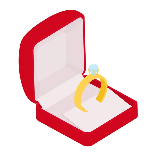 Wedding Ring Vector Engagement Symbol Gold Jewellery Proposal Marriage Wed — Stock Vector