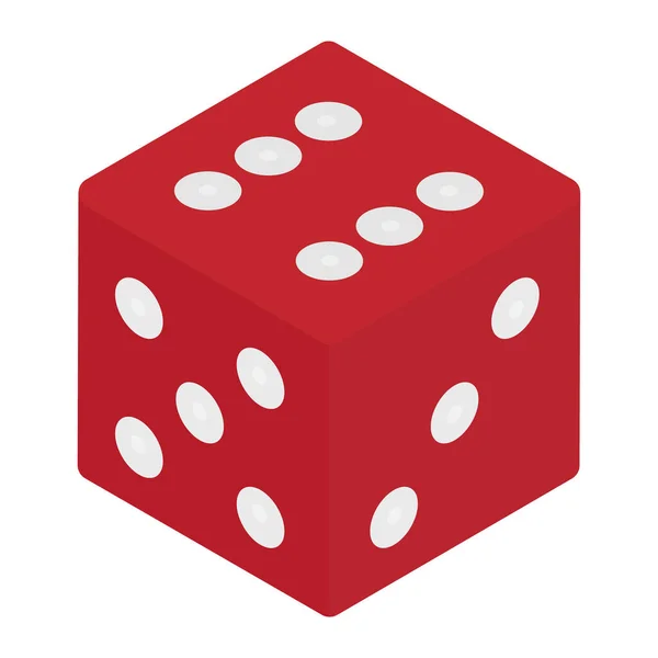 Červená Hra Kostky Izometrický Pohled Izolované Bílém Pozadí Kasino Hazard — Stockový vektor