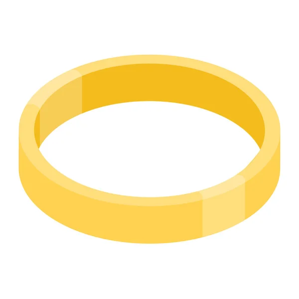 Ékszer Arany Gyűrű Elszigetelt Fehér Háttérrel Izometrikus Nézet Vektor — Stock Vector