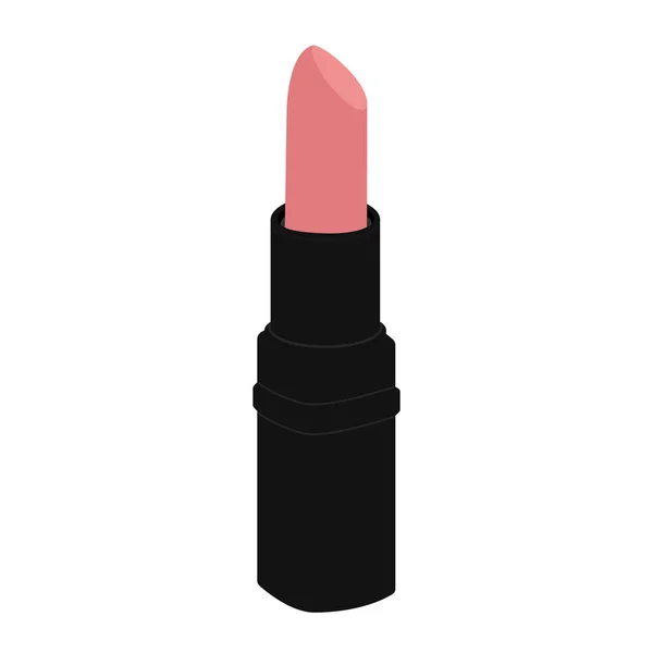 Lápiz Labial Rosa Vista Isométrica Aislada Sobre Fondo Blanco Cosmético — Vector de stock