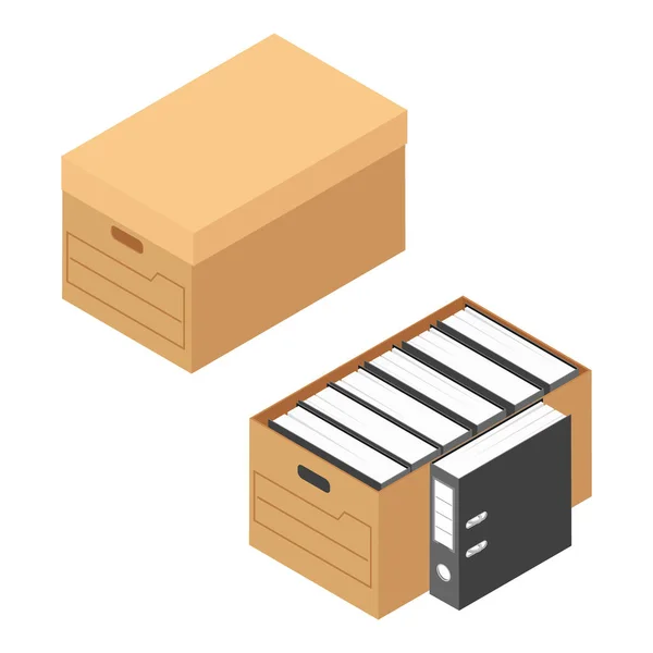 Office Worker Folder Archive Database Administration File Management Concept — Stockový vektor