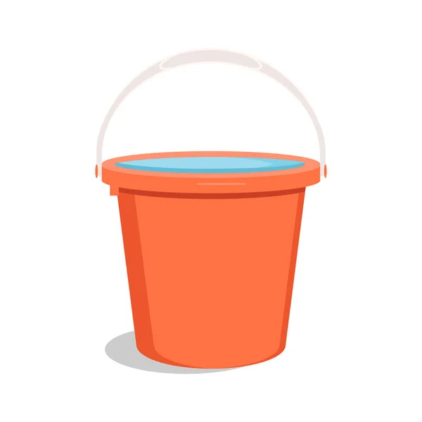 Bucket Water Flat Vector Illustration — Stock Vector