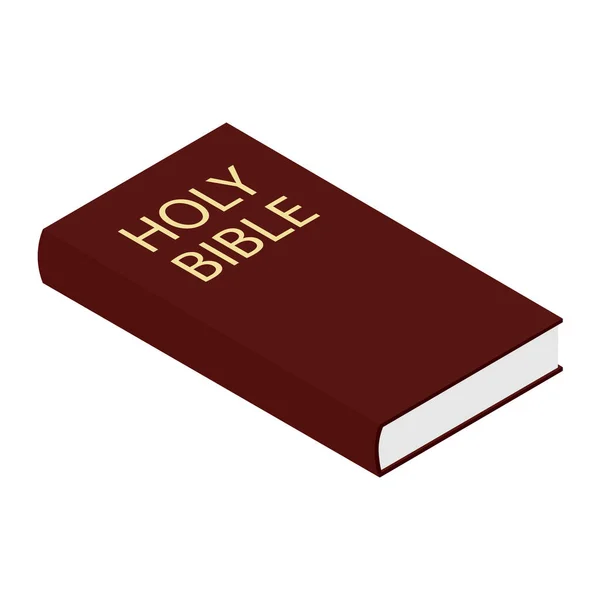 Sacra Bibbia Isolata Sfondo Bianco Vettore Vista Isometrica — Vettoriale Stock