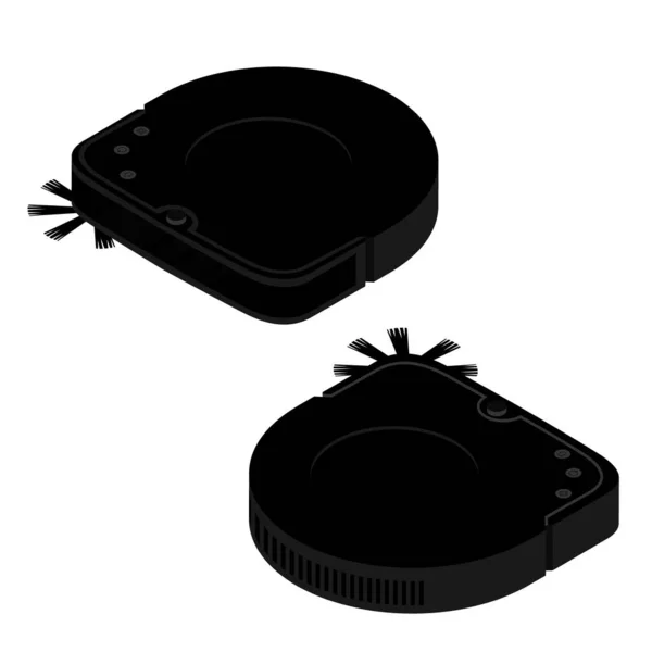 Robótica Aspiradora Inteligente Tecnología Limpieza Vista Isométrica Vector — Vector de stock