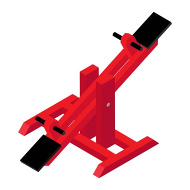 Beyaz arka plan izometrik görünümünde izole edilmiş seesaw. Oyun alanı oyunu