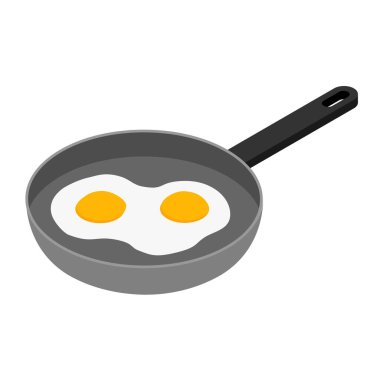 Kızartma tavasında izole edilmiş yumurta. Yiyecekler. Kahvaltıda. Sağlıklı yemek..