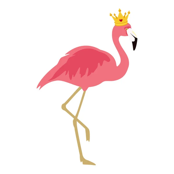 Cute Little Lovely Princess Background Pink Flamingo Raster Illustration — Stock Photo, Image