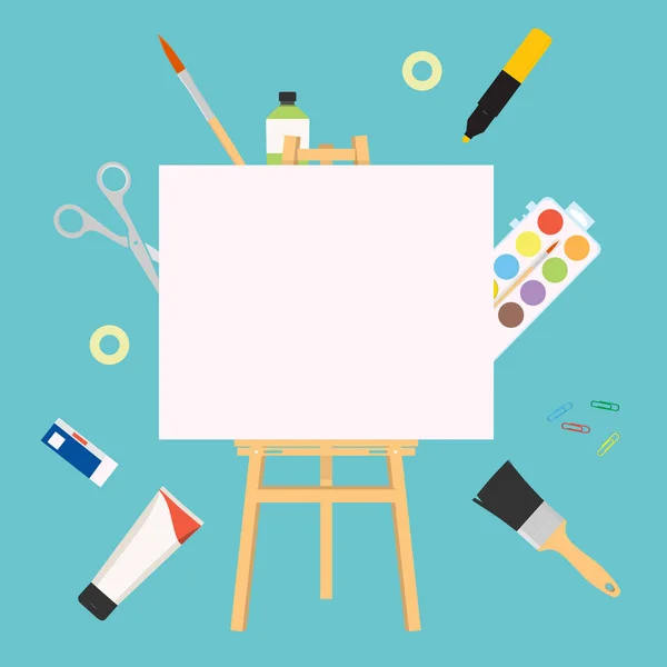 Easel Para Taller Pintura Pintura Los Artistas Concepto Espacio Trabajo —  Fotos de Stock