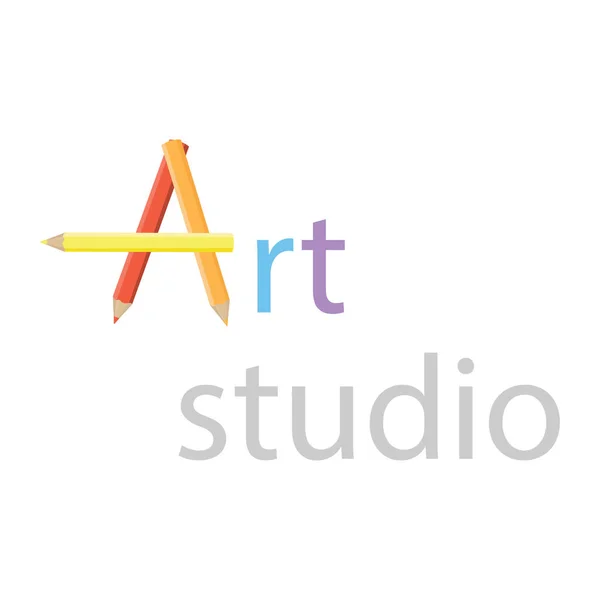 Art Studio Logo Design Element Raster Kreativ Workshop — Stockfoto