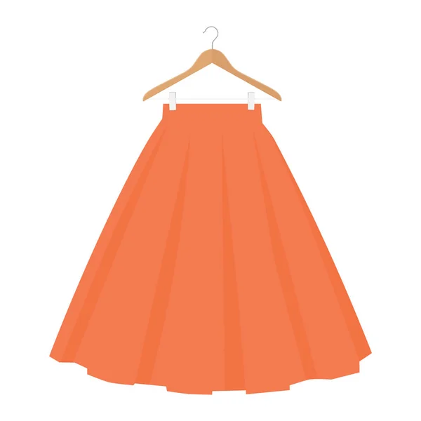 Raster Orange Kjol Mall Design Mode Kvinna Illustration Kvinnors Bubbelkjol — Stockfoto