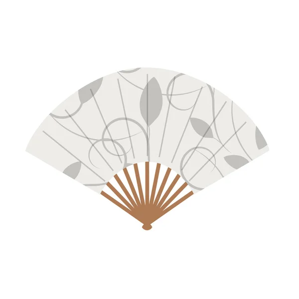 Floral Ornament Asian Fan White Background — Stock Photo, Image