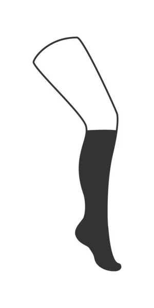 靴下の種類 膝の高さ 女性の靴下のシルエット アウトライン — ストック写真