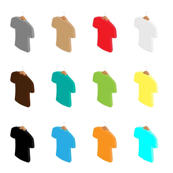 Big Shirt Template Collectie Van Verschillende Kleuren Een Raster Isometrische — Stockfoto