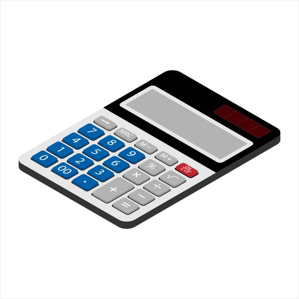 Calculadora Digital Vista Isométrica Aislada Sobre Fondo Blanco — Foto de Stock