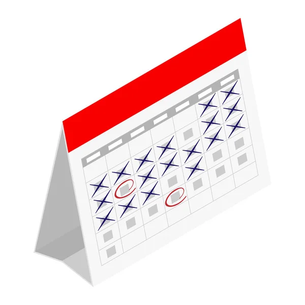 Programma Pianificazione Concetto Calendario Raster Vista Isometrica Isolato Sfondo Bianco — Foto Stock