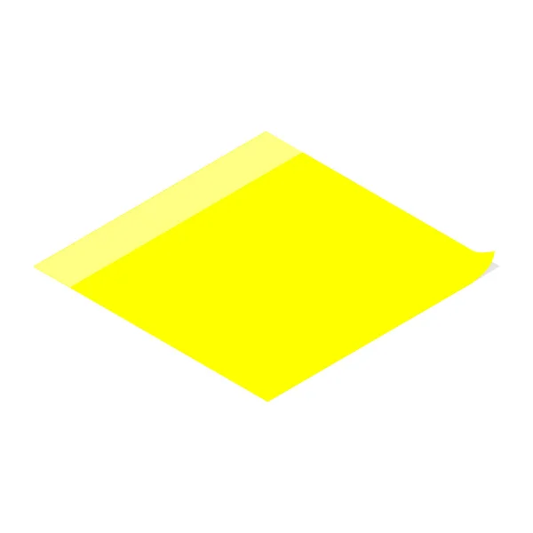 黄色の粘着性のあるノートは 白の背景に隔離されたアイソメトリックビューを投稿 — ストック写真